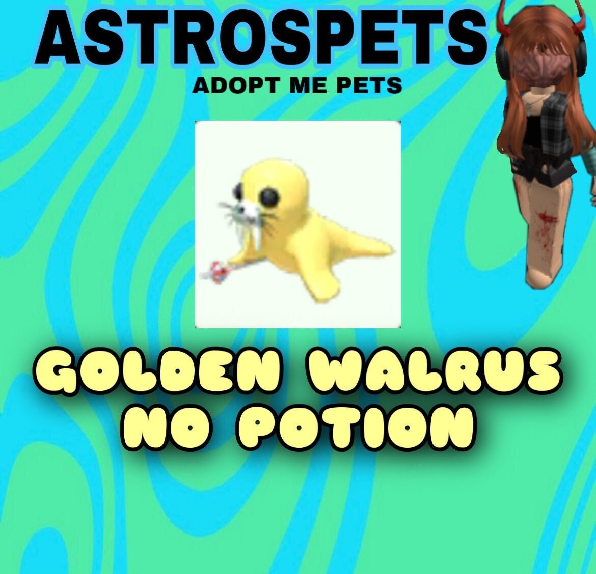 GOLDEN WALRUS ADOPT Me Pet cheap Etsy