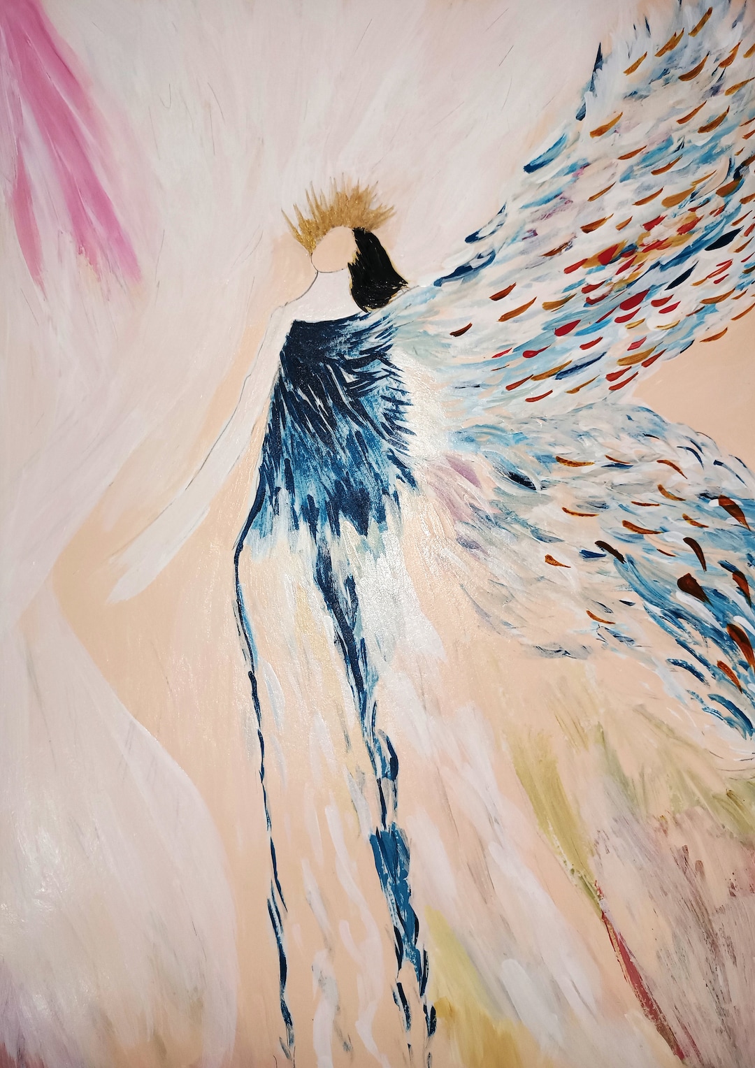 Acrylic Angel Paintings on A3 Size Canvas Creative Home Decor Modern ...