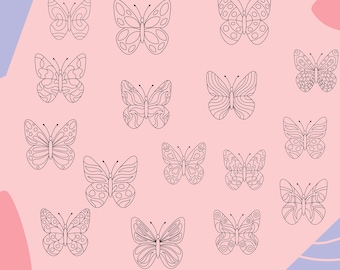 19 fun coloring pages butterfly themed!