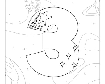 Numbers 1-25 space themed coloring worksheets fun for all ages!