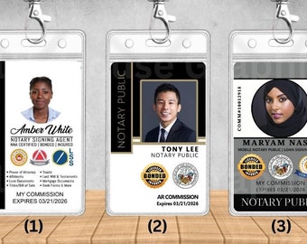 WE PRINT Notary Public ID Badge | Mobile Notary Identification Card | Business | Loan Signing Agent | Professional Full Color