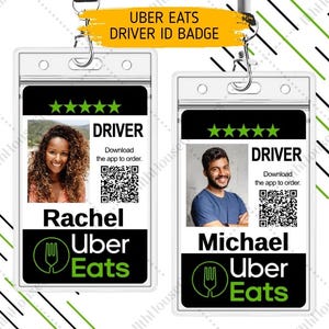 Uber Eats ID Badge WE PRINT | Delivery Driver Card | Gig Worker Custom Id Badge | Uber Eats Accessories Swag Gear