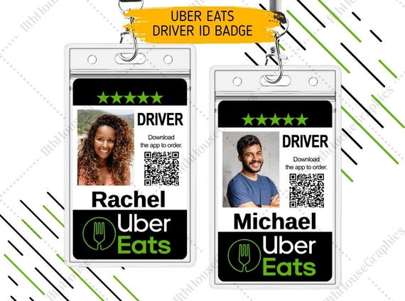 thumbnail image 2 of Black UberEats Style Delivery Lanyard - Multi-Brand ID Holder For Gigs - USA Made 2 of 6