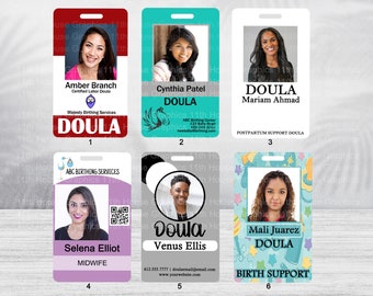We PRINT/DESIGN Custom Doula Midwife ID Card Badges | Healthcare Badges | Custom Design Your Own Identification Birthworker Birth Business