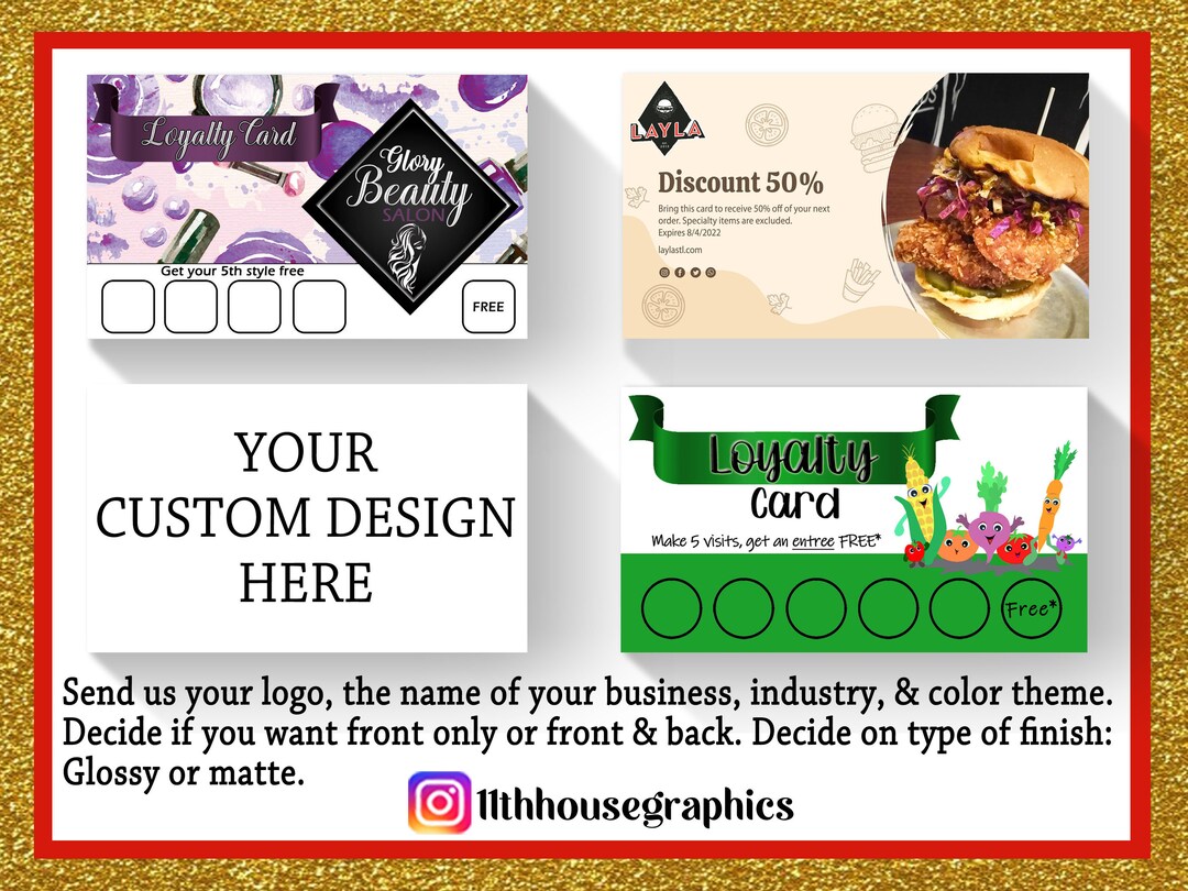 CUSTOM PRINTED Loyalty Cards With Puncher Promo Discount Rewards ...