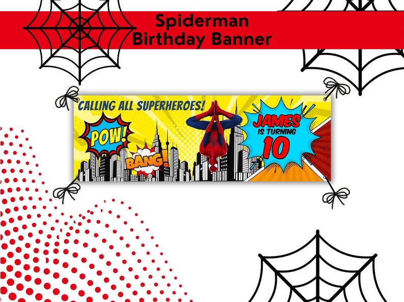spiderman birthday banner
boy birthday party
custom birthday banner
spiderman party