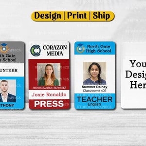 IMPRIMIR/DISEÑAR Credencial de identificación personalizada para empresas/estudiantes/personal/empleados/visitantes/tarjetas de identificación de educación en el hogar/credencial de concierto.