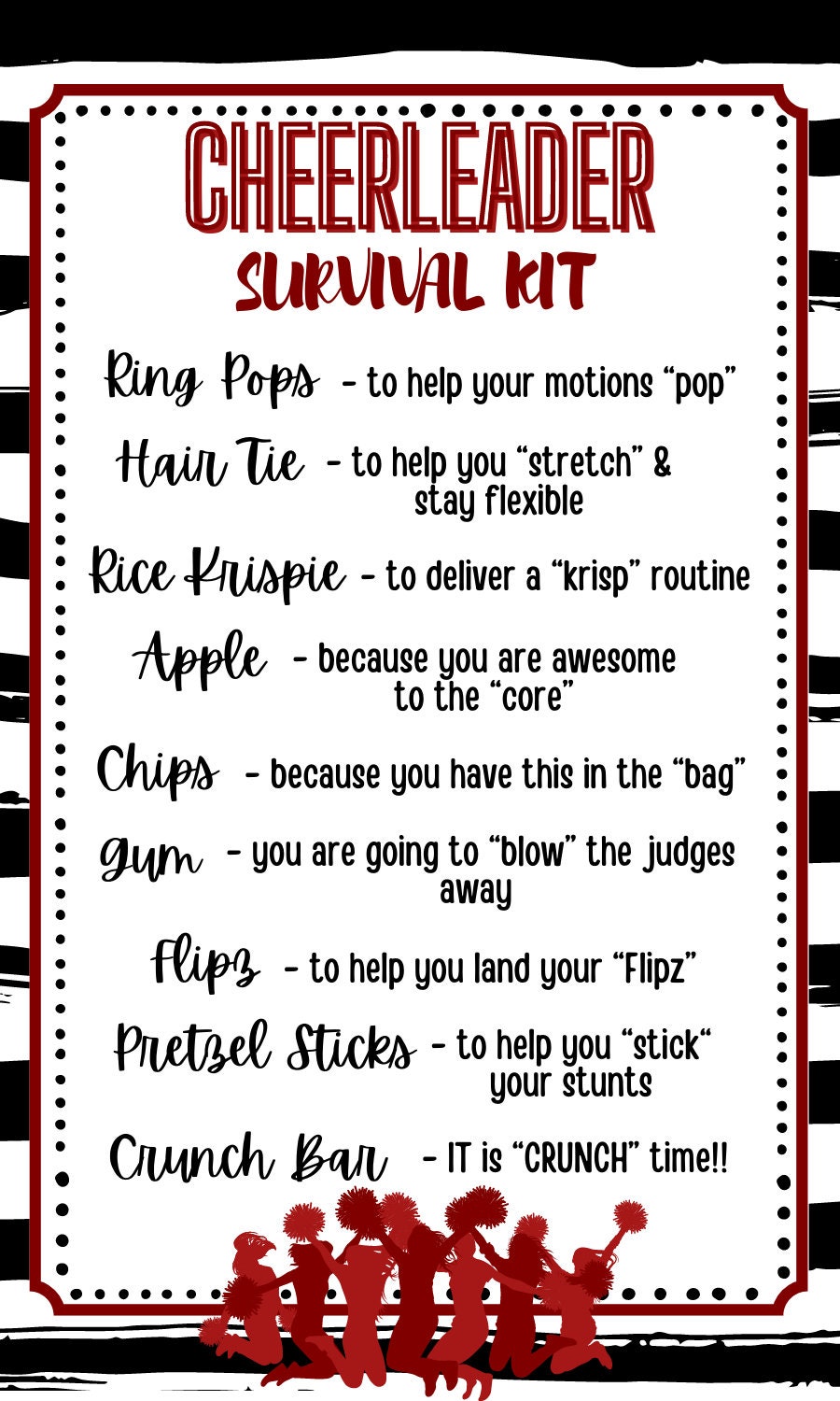Cheerleader Survival Kit Printable - Etsy cheerleader-survival-kit-printable-etsy