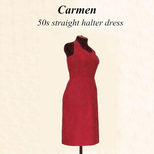Carmen PDF naaipatroon jaren &#39;50 vintage retro halter pinup jurk - A B C D DD cupmaat.