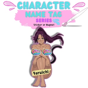 1x autocollant ou aimant Waifu avec étiquette nominative, personnage d&#39;anime Cat Spirit Reaper, décalcomanie de haute qualité