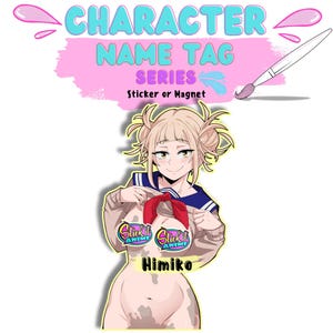 1x autocollant ou aimant Waifu avec étiquette nominative, personnage d&#39;anime méchant métamorphe, décalcomanie de haute qualité