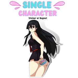 1x Single Waifu Sticker or Magnet, Night raider assassin anime character, Waterproof and Tearproof, High Quality Large Vinyl