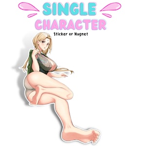 1x Single Waifu Sticker or Magnet, Shinobi granny anime character, Waterproof and Tearproof, High Quality Decal
