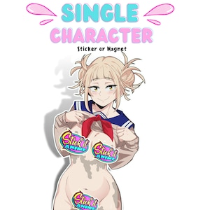 1x Single Waifu Sticker or Magnet, Villain anime character, Waterproof and Tearproof, High Quality Large Vinyl