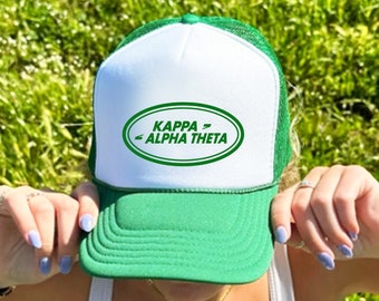 Kappa Alpha Theta Rover-Inspired Trendy Trucker Hat | Theta Trendy College Greek Custom Foam Hat | Bid Day Recruitment | Big Little Sorority