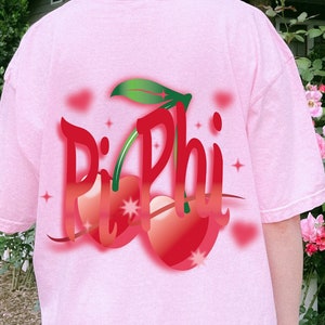 Pi Beta Phi Trendy Cherry Sorority Shirt | Pi Phi Trendy Sorority TShirt | Big Little Gift | Bid Day Recruitment Gift