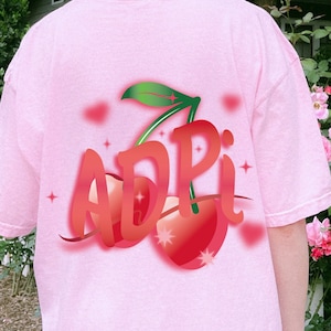 Alpha Delta Pi Trendy Cherry Sorority Shirt | ADPi Trendy Sorority TShirt | Big Little Gift | Bid Day Recruitment Gift