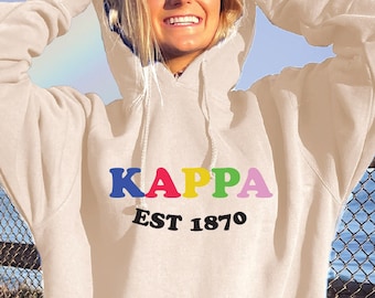 Kappa Kappa Gamma Colorful Sorority Sweatshirt Cute Local Optimist
