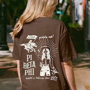 Pi Beta Phi Country Inspired Sorority Shirt | Pi Phi Trendy Giddy Up TShirt | Big Little Gift | Bid Day Recruitment Gift