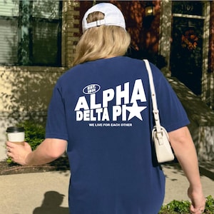 Alpha Delta Pi Trendy Star Sorority T-Shirt | ADPi Cute Shirt | Big Little Gift | Recruitment Gift