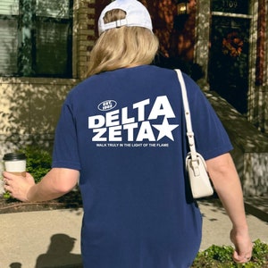 Delta Zeta Trendy Star Sorority T-Shirt | Dee Zee Cute Shirt | Big Little Gift | Recruitment Gift