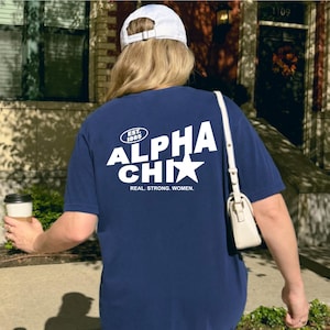 Alpha Chi Omega Trendy Star Sorority T-Shirt | Alpha Chi Cute Shirt | Big Little Gift | Recruitment Gift