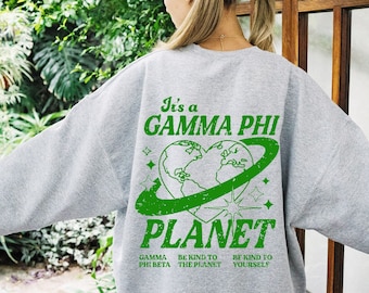 Gamma Phi Beta Crewneck Sweatshirt | Be Kind to the Planet Trendy Sorority Crewneck | Griechisches Leben Geschenk | GHi gemütliches Sweatshirt