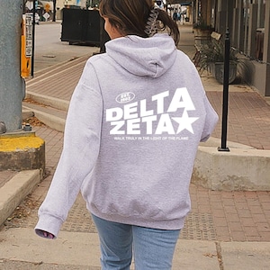 Delta Zeta Trendy Star Sorority Hoodie | Dee Zee Cute Sweatshirt | Big Little Gift | Recruitment Gift