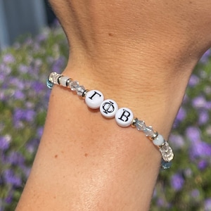 Gamma Phi Beta Trendy Crystal Sorority Letter Bracelet Sisterhood Big Little Bracelet GPhi Letters Sorority Jewelry Gift