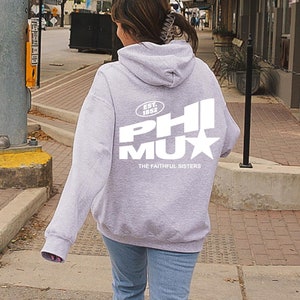 Phi Mu Trendy Star Sorority Hoodie | Phi Mu Cute Sweatshirt | Big Little Gift | Recruitment Gift