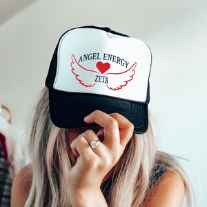 Zeta Tau Alpha Angel Energy Trendy Trucker Hat | Zeta Trendy College Greek Custom Hat | Big Little Sorority Gift