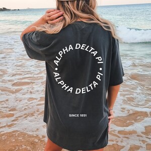Alpha Delta Pi Sorority Comfy T-Shirt | Trendy College Greek Custom Oversized Sorority Shirt Gift | Big Little Sorority T Shirt Gift