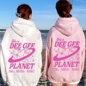 Delta Gamma Planet Hoodie | Be Kind to the Planet Trendy Sorority Hoodie | Greek Life Sweatshirt | Trendy Sorority Sweatshirt