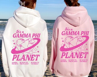 Gamma Phi Beta Planet Hoodie | Be Kind to the Planet Trendy Sorority Hoodie | Greek Life Sweatshirt | Trendiges Sorority Sweatshirt