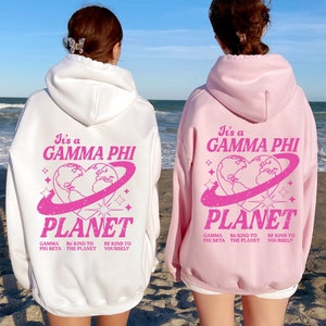 Gamma Phi Beta Planet Hoodie | Be Kind to the Planet Trendy Sorority Hoodie | Greek Life Sweatshirt | Trendy Sorority Sweatshirt