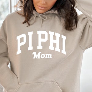 Pi Beta Phi Mom Hoodie Sweatshirt | Varsity Pi Phi Mom Sorority Jacket | Mom Greek Life Gift | Comfy Sweatshirt