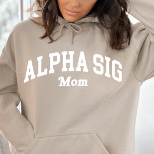 Sweat à capuche Alpha Sigma Alpha Mom | Veste de sororité Varsity Alpha Sig Mom | Cadeau de la vie grecque de maman | Sweat confortable