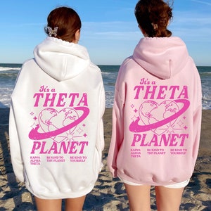 Kappa Alpha Theta Planet Hoodie | Be Kind to the Planet Trendy Sorority Hoodie | Greek Life Sweatshirt | Trendy Sorority Sweatshirt