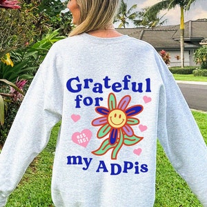 Alpha Delta Pi Grateful for My Design | ADPi Trendy Sorority Crewneck | Greek Life Sweatshirt | Trendy Sorority Sweatshirt | Big Gift