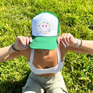 Zeta Tau Alpha Colorful Smile Trendy Trucker Hat | Zeta ZTA Bid Day Recruitment Custom Foam Trucker Hat | Big Little Sorority College Gift