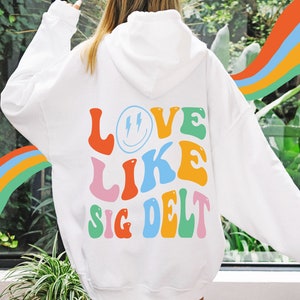 Sigma Delta Tau Soft Sorority Sweatshirt | Love Like Sig Delt Sorority Hoodie | Cute Greek Life Sweatshirt Big Little Sorority Gift
