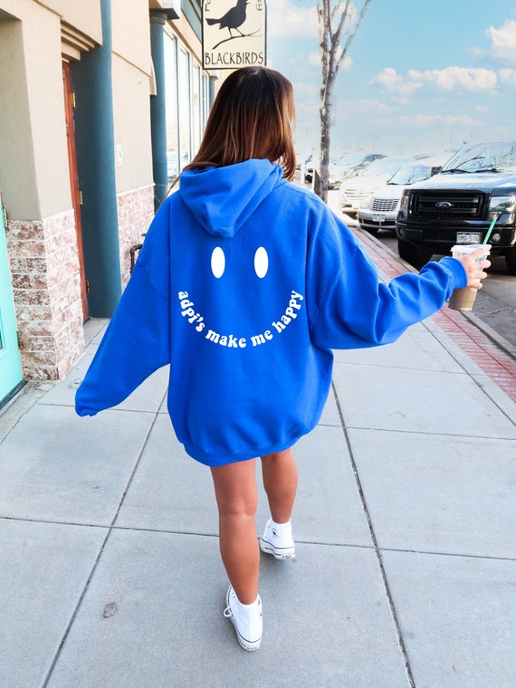Alpha Delta Pi Make Me Happy Sorority Hoodie Sweatshirt Trendy Adpi Sorority Jacket Big Little Sorority Gift Etsy UK