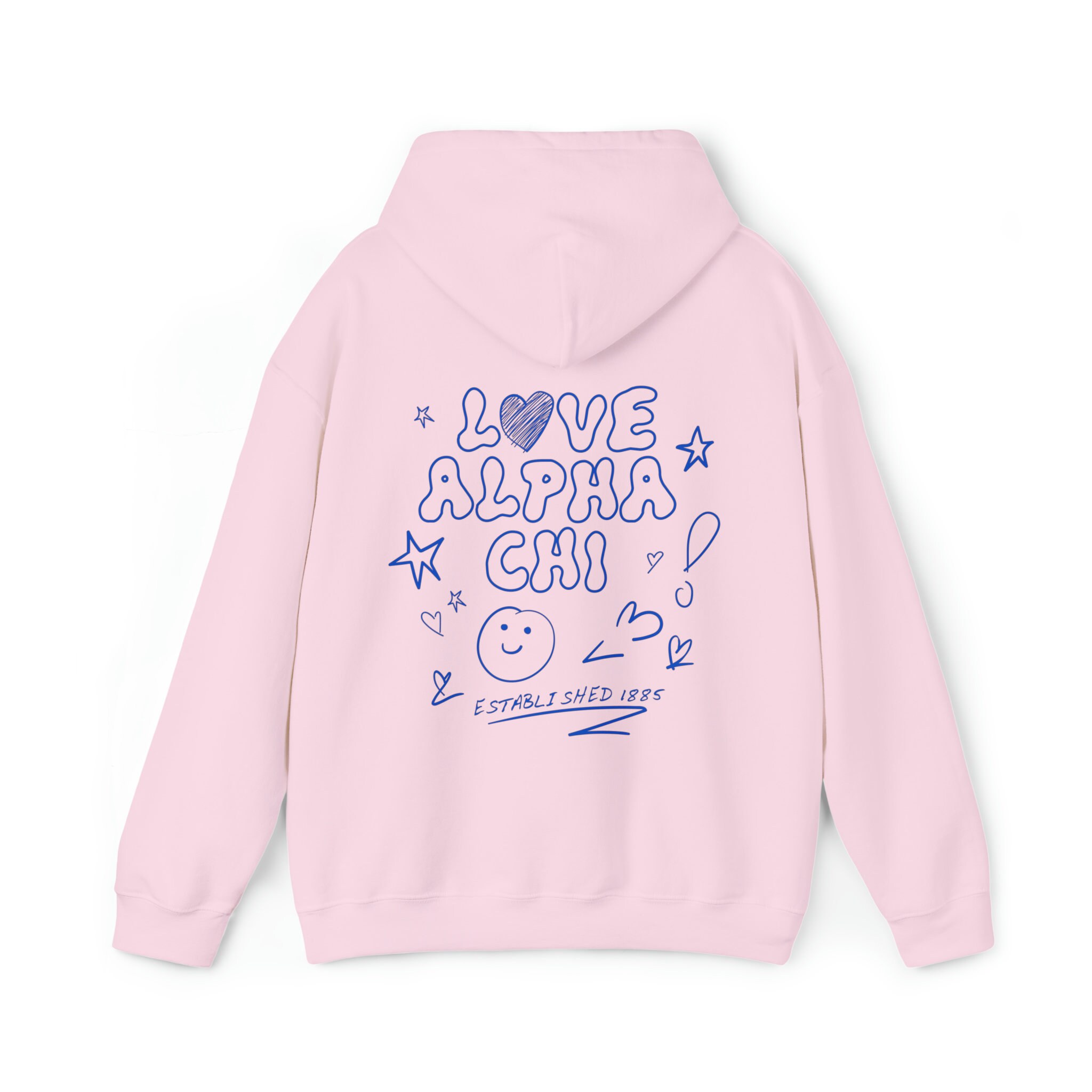 Chi♡ Chi Omega Greek Letter Block Womens Long Sleeve - Black