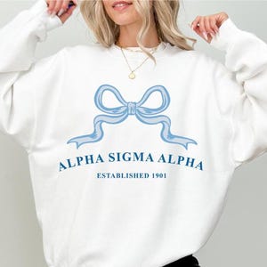 Alpha Sigma Alpha Ribbon Sorority Crewneck | Alpha Sig Trendy Sweatshirt Big Little Recruitment Gift