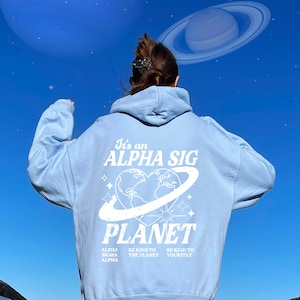 Alpha Sigma Alpha Planet Hoodie | Be Kind to the Planet Trendy Sorority Hoodie | Greek Life Sweatshirt | Trendy Sorority Sweatshirt
