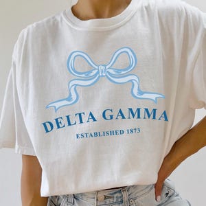 Delta Gamma Ribbon Sorority T-Shirt | Dee Gee Trendy Shirt Big Little Recruitment Gift