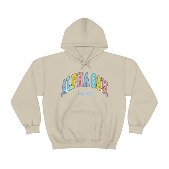 Alpha Gamma Delta Hoodie Sweatshirt Varsity Trendy Alpha Gam Sorority Jacket Big Little Greek Life Gift Comfy Sweatshirt Etsy UK