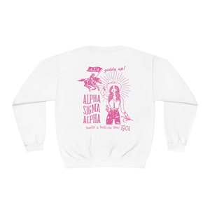 Pull ras du cou inspiré du groupe d'étudiantes Alpha Sigma Alpha Country | Sweat-shirt tendance Alpha Sig Giddy Up | Grand petit cadeau | Cadeau de recrutement le jour de la candidature