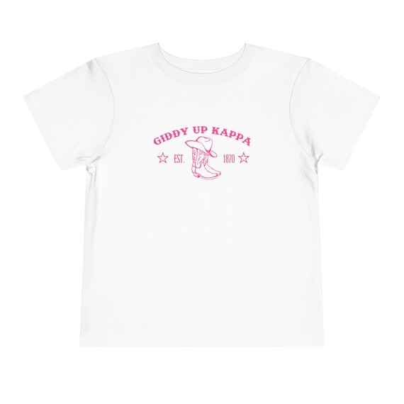 Top corto Kappa Kappa Gamma T shirt da bambino Kappa Sorority T shirt Sorority con stivali country western vintage Piccoli grandi regali Stivali rosa Etsy Italia