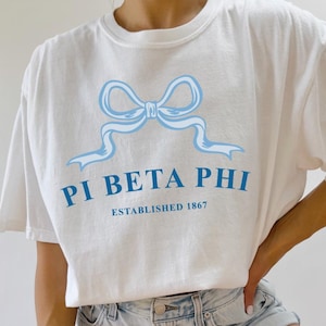 Pi Beta Phi Ribbon Sorority T-Shirt | Pi Phi Trendy Shirt Big Little Recruitment Gift